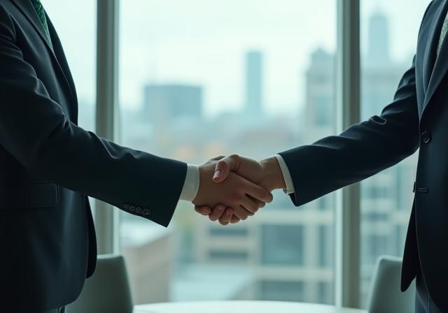 Two professionals meeting in a London office